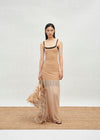 SWAYING 25 Spring/Summer Two-piece Suspender Fishtail Long Skirt SW-SW25SS2L02C3-XING Apricot SW-SW25SS2L02C1